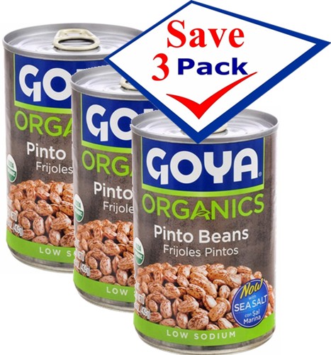 Goya Organics Pinto Beans 15.5 oz Pack of 3